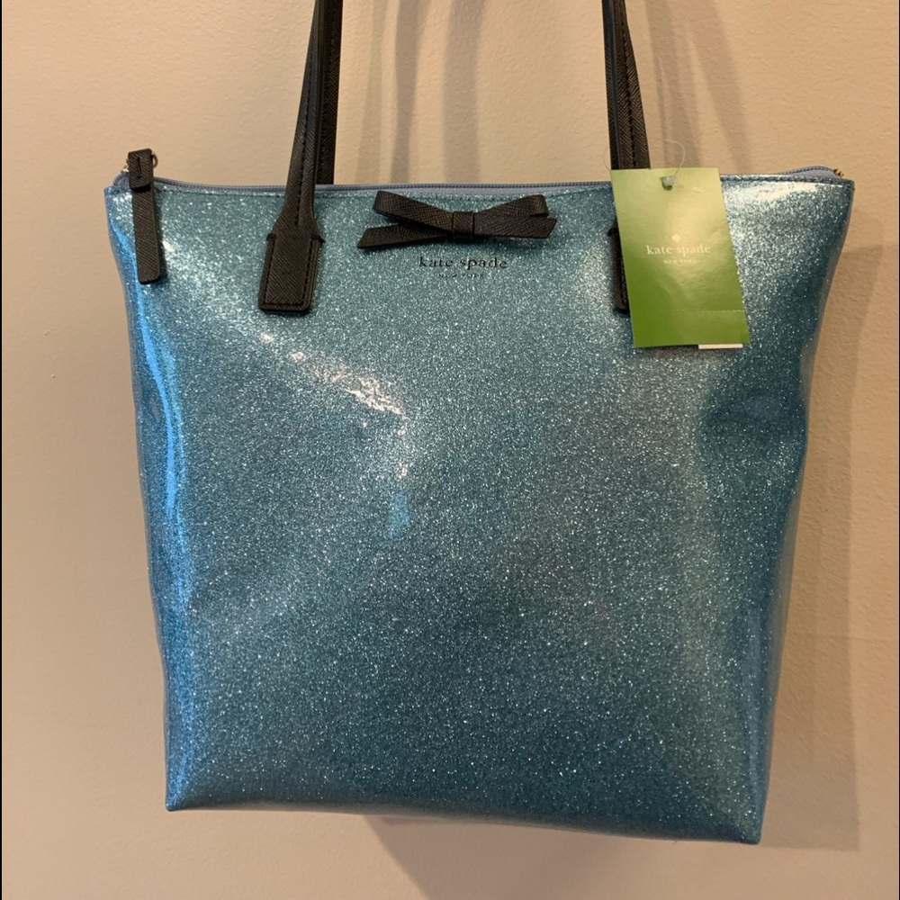 Kate Spade NWT medium hand bag in shimmery blue 😍